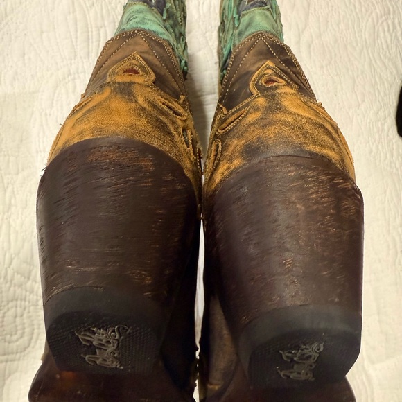 Dan Post Vintage Blue Bird Women's
DP3544 Chocolate Teal Snip Toe Boots - Picture 12 of 13